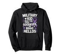 Purple Up For Military Kids Military Built For Tough Goodbye Felpa con Cappuccio