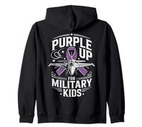 Purple Up For Military Kids Military Child Air Fighter Jet Felpa con Cappuccio