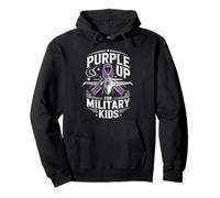 Purple Up For Military Kids Military Child Air Fighter Jet Felpa con Cappuccio