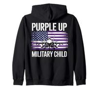 Purple Up For Military Kids Month Jet Fighter Military Air Felpa con Cappuccio