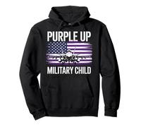 Purple Up For Military Kids Month Jet Fighter Military Air Felpa con Cappuccio