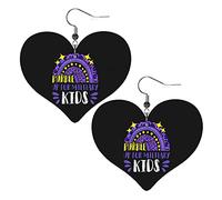 Purple Up Military Kids Military Child Month Orecchini in pelle per le donne Ciondolano l'orecchino con pendente a goccia con gancio Regali per ragazza adulta