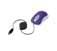 (Purple) USB C Corded Mouse Retractable Cable Small Mouse for Kids Children 1000DPI
