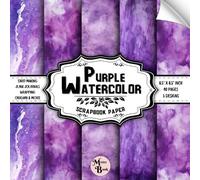 Purple Watercolor Scrapbook Paper: Double Sided Sheets | for Origami, Decoupage, Journaling, and Various DIY Craft Projects | 8.5" x 8.5" (21.59 x 21.59 cm)