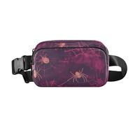 Purple Web, grazioso marsupio a tracolla per donne, uomini, adolescenti, piccola borsa a tracolla con tracolla regolabile, per viaggi, vacanze, corsa, web viola, 1 size