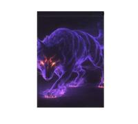 Purple Wolf Fire Cool bandiere stagionali per esterni banner bandiere per esterni per la decorazione del giardino 28x40 doppia faccia