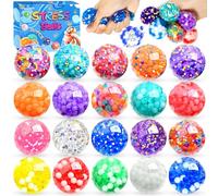 Purpledi 20 Pezzi Squishy Ball,Palline Antistress da Impastare,Squeeze Toy,Palla da Stress,Palline Antistress Bambini,Anti-Stress Squeeze Toy,Pallina Antistress,Giocattoli da Decompressione Palline
