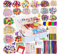 Purpledi 3600+ Pezzi Lavoretti Creativi per Bambini, Lavoretti Creativi per Bambini DIY Art Craft Set, Paillettes, Kids Mestiere Fai da Te Decorazioni Giocattoli, Giochi Creativi Bambina 3+Anni