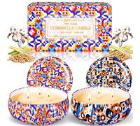 Purpledi Candele Citronella, Set di 2 Candele Profumate Giardino，grande capacità,13.5OZ*2,100% Cera di Soia Naturale per Giardino,Terrazza, Picnic, Campeggio, Feste ed Eventi Interno ed Esterno