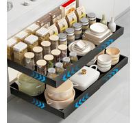 Purpledi Cassetto Estraibile Cucina, Cestelli Estraibili per Cucina, Cassetti Telescopico Armadio, Organizer Per Mobili da Cucina Per Mobili da Cucina, Cassetto Estraibile Cucina 32-52 cm