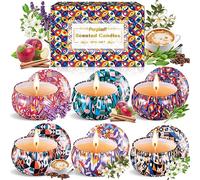 Purpledi Regalo di Candele Profumate, Set di Candele Ldee Regalo Donna Compleanno, Naturale Cera di Soia Candela Profumata per Festa Della Mamma, Doccia, Yoga, Natale (6PCS)