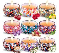Purpledi Regalo di Candele Profumate, Set di Candele Ldee Regalo Donna Compleanno, Naturale Cera di Soia Candela Profumata per Festa Della Mamma, Doccia, Yoga, Natale (9PCS)