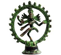 Purpledip Ottone Idol Nataraja: Finitura antica Mini Statua di Siva nella danza cosmica (12060)