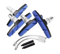 PURPLELILY 2 paia di blocchi freno per mountain bike con tubo curvo e manicotto in gomma per supporto del freno e blocco scarpa per ruota della bici tipo V scarpe silenziose