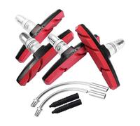 PURPLELILY 2 paia di blocchi freno per mountain bike con tubo curvo e manicotto in gomma per supporto del freno e blocco scarpa per ruota della bici tipo V scarpe silenziose