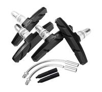PURPLELILY 2 paia di blocchi freno per mountain bike con tubo curvo e manicotto in gomma per supporto del freno e blocco scarpa per ruota della bici tipo V scarpe silenziose