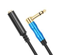 PURPLELILY Adattatore di prolunga stereo da 6,35 mm con testa ad angolo retto da 1/4 di pollice maschio a 1/4 femmina, prolunga per tastiere elettroniche, cavo di collegamento batteria elettronica