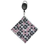 PURPLELILY Asciugamano per la pulizia della pallina da golf a doppia faccia con gancio retrattile palla quadrata impermeabile club per la testa panno di pulizia asciugamano Oxford impermeabile