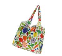 PURPLELILY Borsa per la spesa riutilizzabile portatile con grande capacità di immagazzinamento, pieghevole e lavabile, per uso multiuso e riutilizzabile, Paradiso Vegetale, One Size