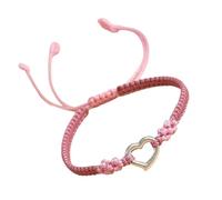 PURPLELILY Braccialetti intrecciati alla moda portatili per le donne cuore cavo stile elegante accessorio per uso quotidiano abbigliamento casual semplice cotone, Misura unica, come descritto