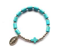 PURPLELILY Braccialetto con pietre per meditazione, rosario, fatto a mano, braccialetto cattolico, regalo per uomo e donna, One Size, Pietra