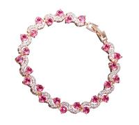 PURPLELILY Braccialetto regolabile da donna con zirconia cubica luccicante, accessorio da donna per feste da sposa, tennis per lei, Misura unica, come descritto