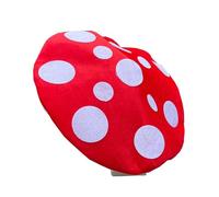 PURPLELILY Cappello a fungo rosso e bianco con cinturino regolabile, sicuro da indossare, perfetto per eventi a tema e feste in maschera, giochi di ruolo, accessorio per costume da fungo