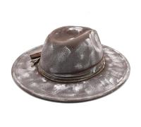 PURPLELILY Cappello Fedoras in tessuto con nastro per eventi a tema in lana festa in maschera gentiluomo carnevale puntelli accessori per la testa cappello vintage Fedora