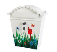 PURPLELILY Cassetta delle lettere in ferro resistente alle intemperie da appendere all'esterno, con incisione artistica per uccelli, facile installazione, decorazione da giardino, cascine per le