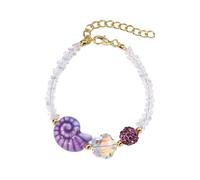 PURPLELILY Ciondolo portatile in ceramica a forma di lumaca con stella marina e perline di cristalli regolabili, Misura unica, come descritto