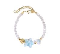 PURPLELILY Ciondolo portatile in ceramica a forma di lumaca con stella marina e perline di cristalli regolabili, Misura unica, come descritto