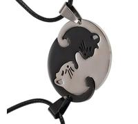 PURPLELILY Collana con ciondolo a forma di gatto, lunghezza regolabile, per coppie, amicizia, amanti degli animali e adolescenti, migliore amico, C, come descritto, come descritto