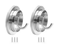 PURPLELILY Confezione da 2 ganci rotanti in acciaio inox, 15 kg, resistenti, senza trapano, nero opaco, per ingresso e bagno, gancio rotante adatto per appartamenti