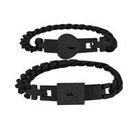 PURPLELILY Coppia di braccialetti in acciaio inox, 2 pezzi, a forma di cuore, per attrarre ciondoli per fidanzato, fidanzato, coppia, Misura unica, come descritto