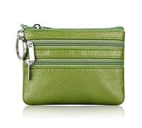 PURPLELILY Doppia borsa in pelle per biglietti da visita, organizer per la festa del papà, festa della mamma, borsa per telefono alla moda e portafoglio, Verde