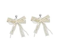 PURPLELILY Elegante Clip di Scarpa Staccabile ABS Perle e Pizzo Bowknot Lacci Delle Scarpe Fascino Decorazione Per Le Donne Calzature Accessori, 12cm/4.72inch, Il fiocco è fatto di pulizia e la perla