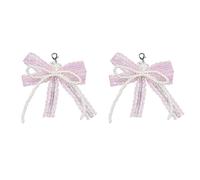 PURPLELILY Elegante Clip di Scarpa Staccabile ABS Perle e Pizzo Bowknot Lacci Delle Scarpe Fascino Decorazione Per Le Donne Calzature Accessori, 12cm/4.72inch, Il fiocco è fatto di pulizia e la perla