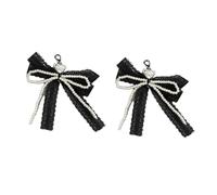 PURPLELILY Elegante Clip di Scarpa Staccabile ABS Perle e Pizzo Bowknot Lacci Delle Scarpe Fascino Decorazione Per Le Donne Calzature Accessori, 12cm/4.72inch, Il fiocco è fatto di pulizia e la perla