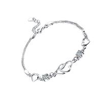 PURPLELILY Elegante gioiello da polso alla moda con ciondolo a forma di cuore, perfetto per giovani coppie o amici intimi, elegante da polso, Misura unica, come descritto