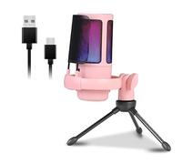 PURPLELILY Microfono a condensatore USB da gioco a colori pulsante mute piedini in gomma antiscivolo per PC Canto dal vivo Streaming Microfono