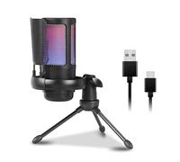 PURPLELILY Microfono a condensatore USB da gioco a colori pulsante mute piedini in gomma antiscivolo per PC Canto dal vivo Streaming Microfono