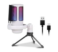 PURPLELILY Microfono a condensatore USB da gioco a colori pulsante mute piedini in gomma antiscivolo per PC Canto dal vivo Streaming Microfono