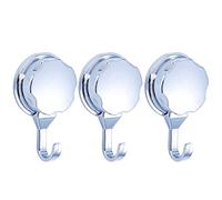 PURPLELILY Potente gancio cromato con ventosa sottovuoto per cucina e bagno, 1 pz/3 ganci per appendere asciugamani adesivi doccia cucina ventosa da appendere