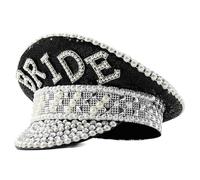 PURPLELILY Scintillante cappello da capitano punk strass paillettes cool per donne costume floreale decorativo cristallo abiti per feste punk hip hop