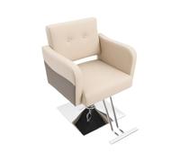 PurpleMinder Sedia da salone regolabile in altezza, 10 cm, beige, argento | Sedie da parrucchiere dal design ergonomico, fino a 150 kg, per parrucchieri, SPA, saloni di bellezza