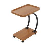 PurpleMinder Tavolino Mobile a Forma di C, 60 cm, Tavolino Alto con Ruote Richiudibili, per Divano, Soggiorno, Laptop, Tablet (Legno)