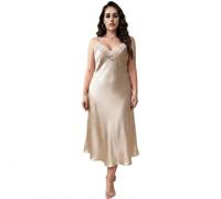 purpleq Sottoveste Lunga in Raso Taglie Forti con Pizzo
