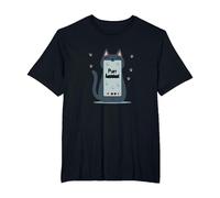 Purr Assistant: Simpatico Design Smartphone con Gatto per Gli Amanti degli Animali Domestici Maglietta, Uomo Taglie Grandi, Nero, 6X Tall