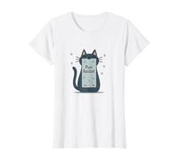Purr Assistant: Simpatico Design Smartphone con Gatto per Gli Amanti degli Animali Domestici Maglietta, Donna, Bianco, XXL