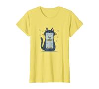 Purr Assistant: Simpatico Design Smartphone con Gatto per Gli Amanti degli Animali Domestici Maglietta, Donna, Limone, XL